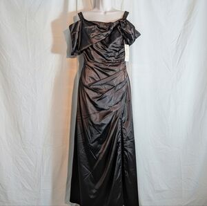 Black Off-Shoulder Evening Gown